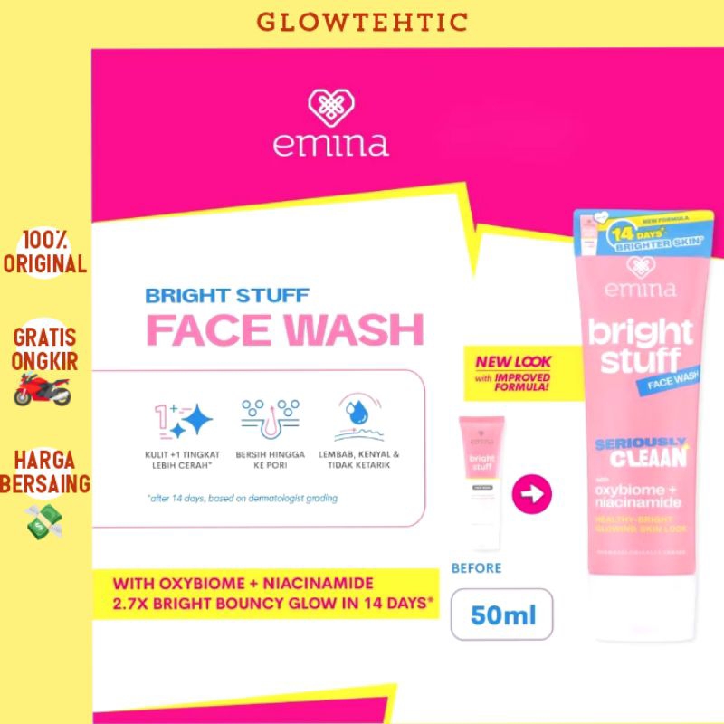 Emina Bright Stuff Face Wash 100&50ml | face wash | sabun muka | face wash mencerahkan | pembersih w