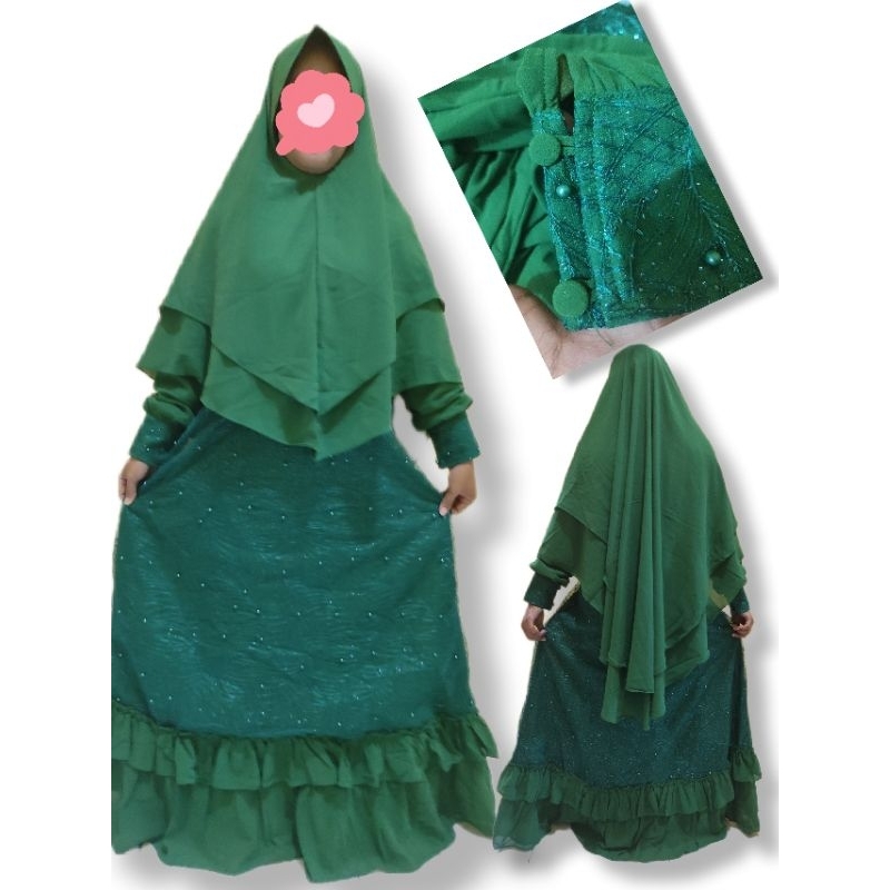 Gamis Set hijab syar'i brukat mewah