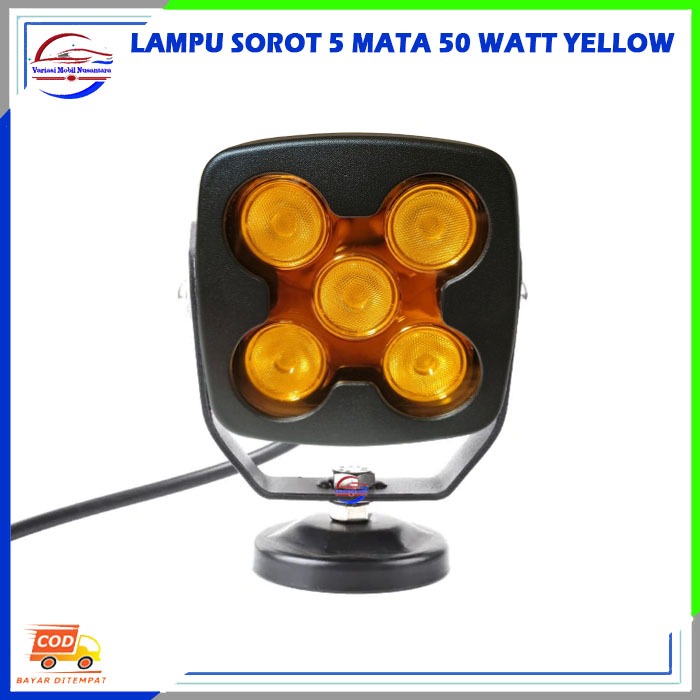 Lampu Led Tembak Sorot Kuning Kabut Depan Kotak Variasi Mobil Offroad 5 Mata