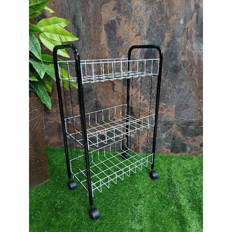 Rak serbaguna roda 3 susun rak salon besi anti karat free paking