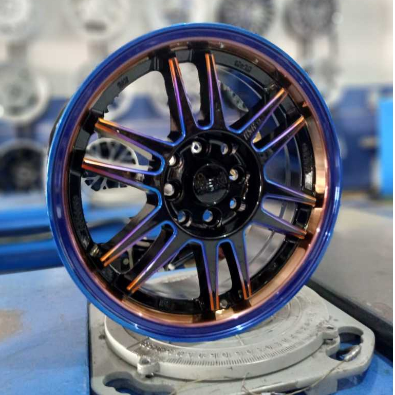 Velg racing ring 15 HSR BOROKO BLY warna rainbow-velg mobil brio livina bingou ring 15