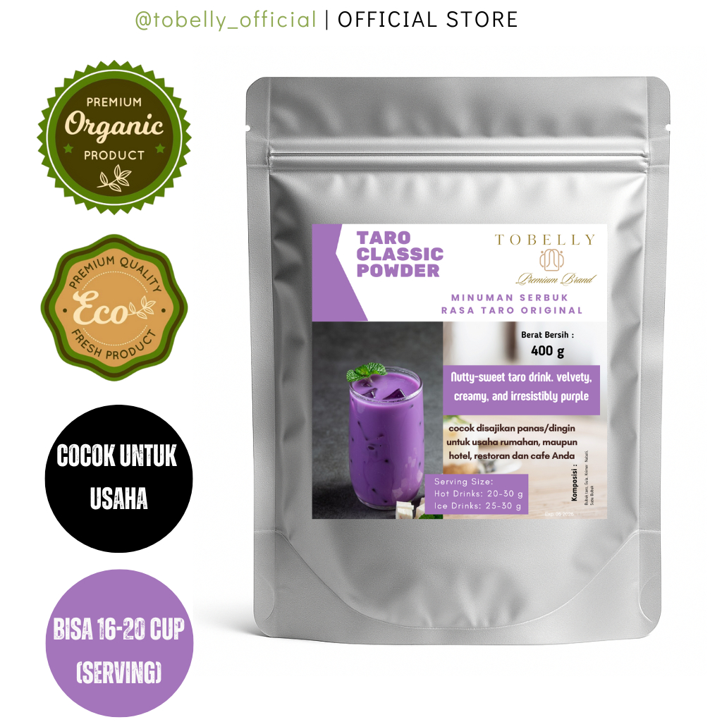 

Tobelly Bubuk Taro Drink and Dessert Powder 400 g