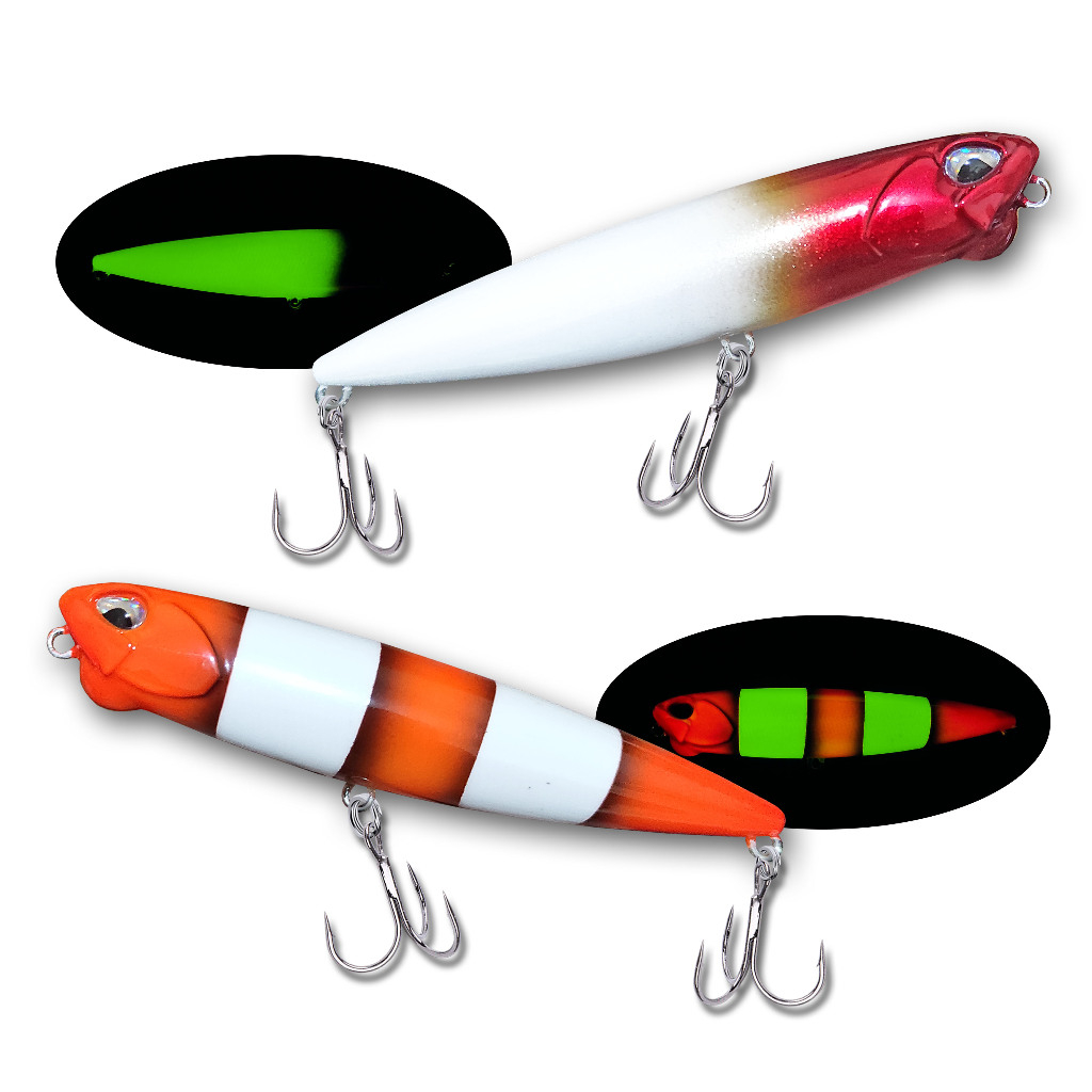 Pensil Realis Top Water Umpan Handmade Glow in The Dark Casting WTD