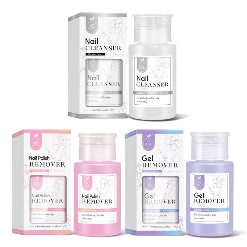 AS Nail Cleanser & Remover 160ML Cairan Pembersih Kuku AS Nail Clenser AS Nail Remover (160ml)