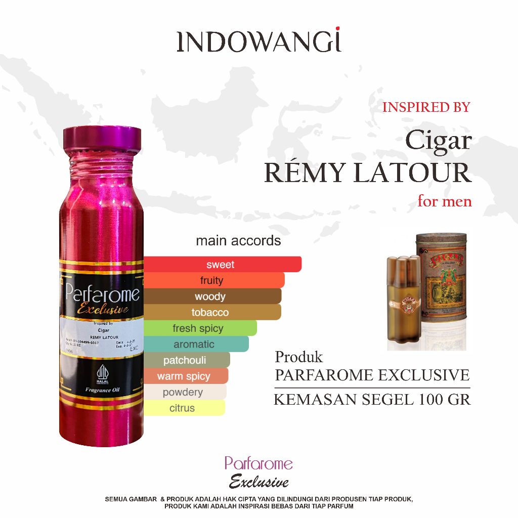 Bibit Parfum Cigar REMY LATOUR  by PARFAROME EXCLUSIVE Kemasan Segel 100GR