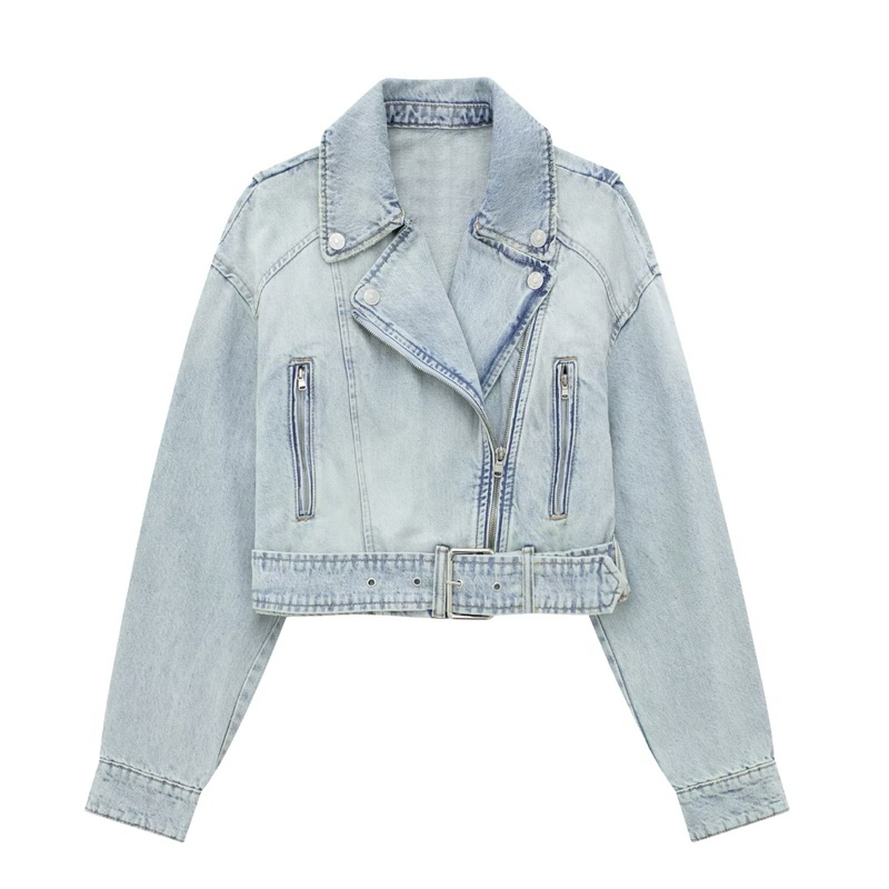 PREMIUM - Denim Jacket Premium Wanita Lengan Panjang/Jacket Denim zipper Wanita Kekinian