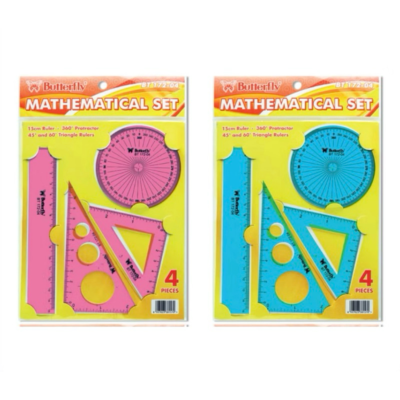 

BUTTERFLY PENGGARIS MATHEMATICAL SET BT 172-04 / SET PENGGARIS SEGITIGA