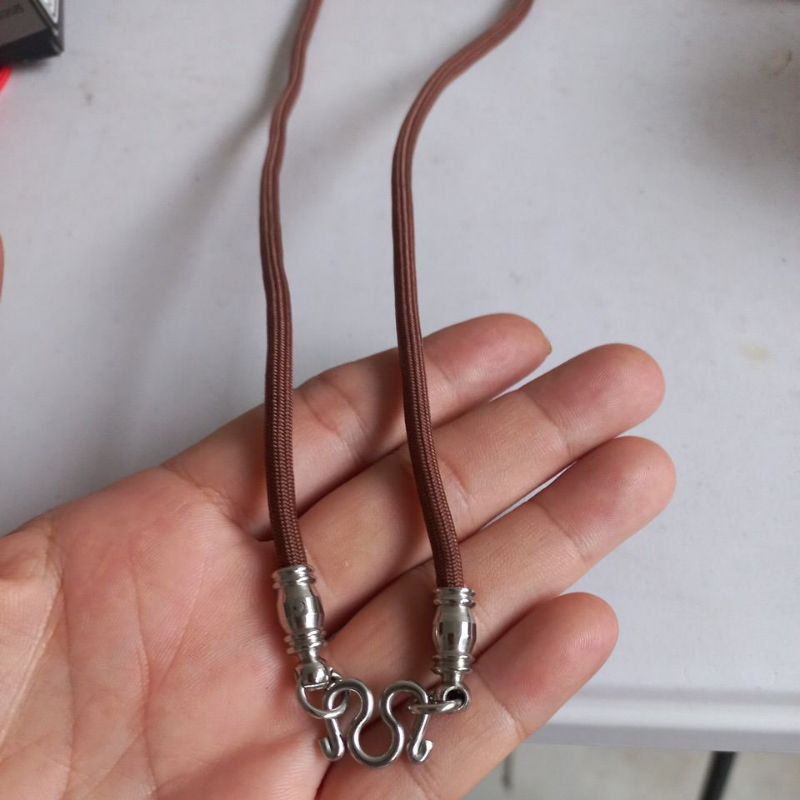 Kalung Tali coklat liontin cantolan Thailand