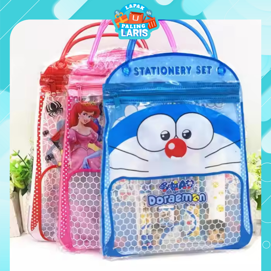 

LPL Stationery Set 6 in 1 Free Bag Alat Tulis Anak Sekolah Buku Pulpen Penghapus Pengaris