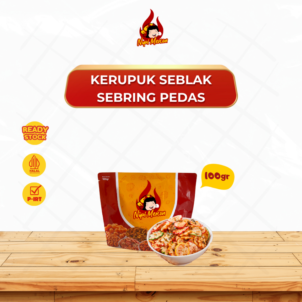 

Kerupuk Seblak Sebring Nyai Meron Pedas 100gram