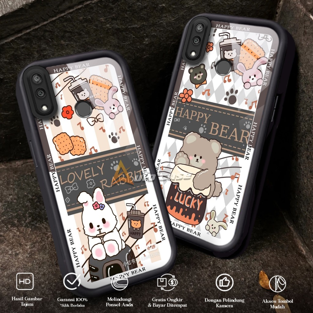 Case Hp Softcase Glossy HUAWEI Y7 2019 Y7 PRIME 2019 BEAR Casing Silikon Handphone Pelindung Kamera