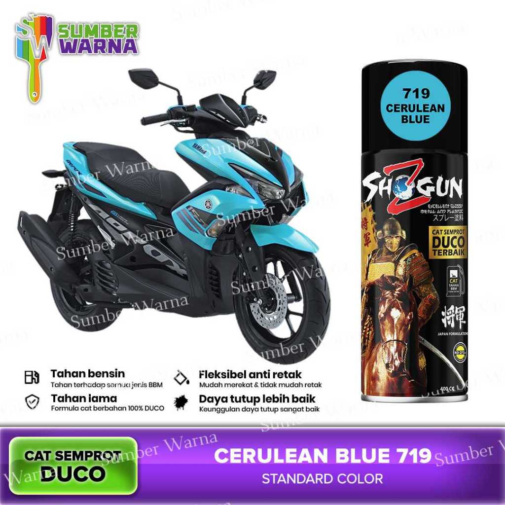 Cat Semprot Pilox Pylox Pilok Shogun Z Paint Duco Cerulean Blue Biru Muda 719