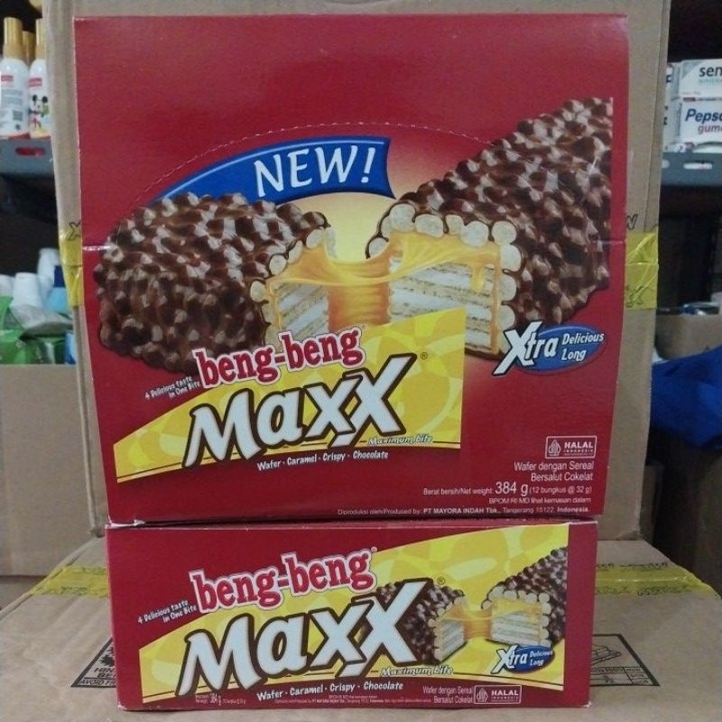 

BENG BENG MAXX 1 Box Isi 12pcs x 32gr Cokelat Beng Beng Snack Cokelat Wafer Cokelat