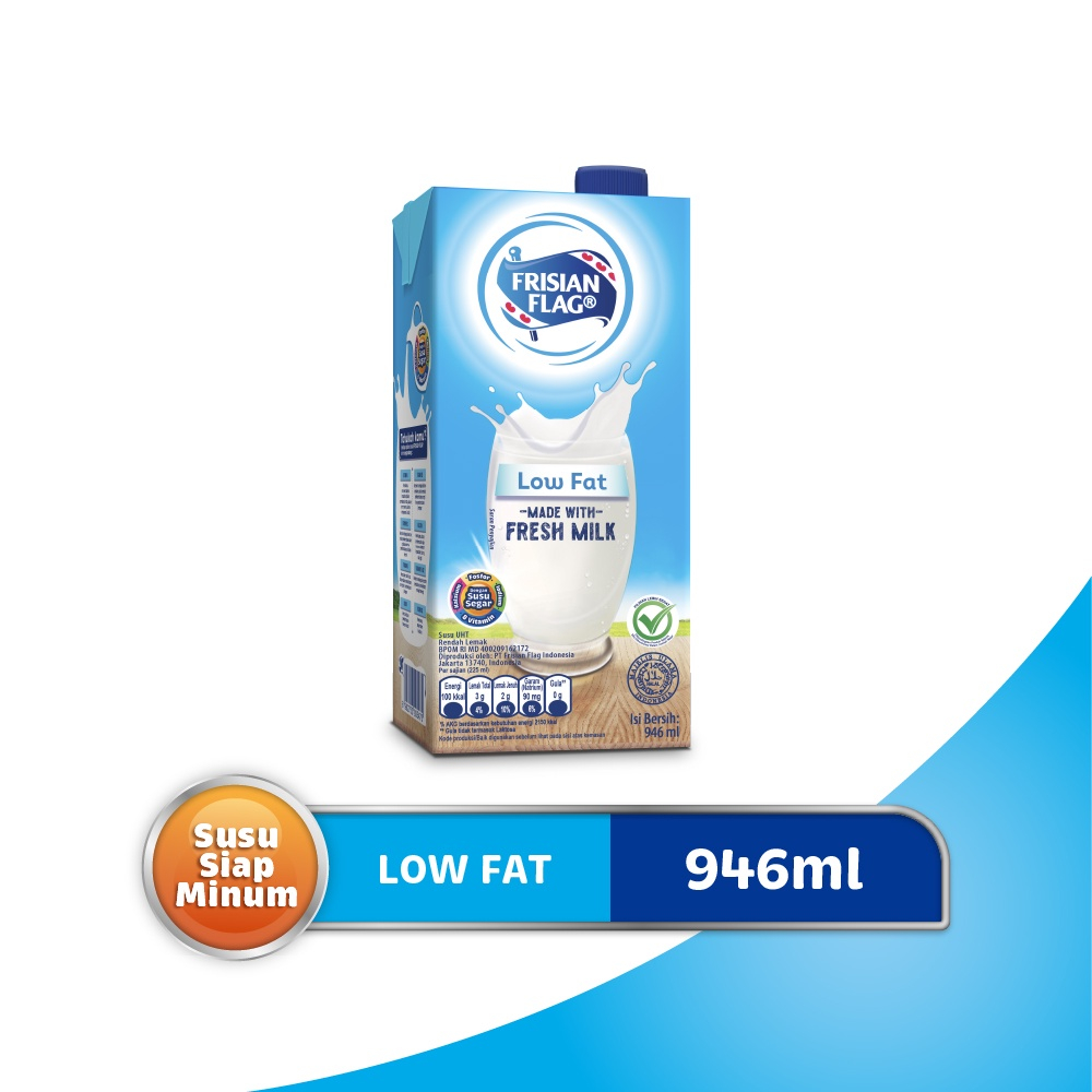 

FRISIAN FLAG SUSU CAIR UHT LOW FAT TPK 946mL