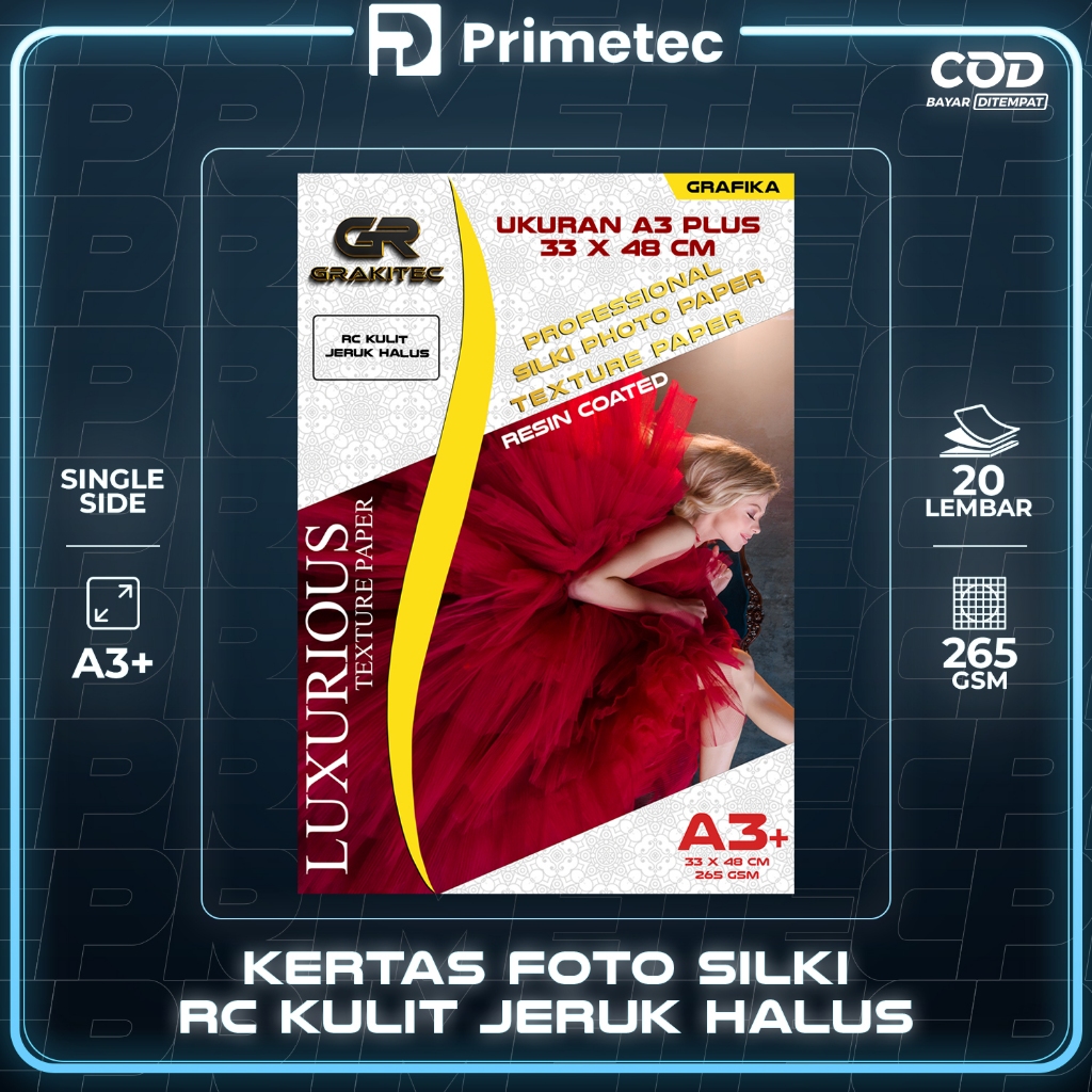 

Kertas Foto Silki Texture A3 / A3+ Professional Silki, Glossy Photo Paper 265 , Doff Halus, Canvas,