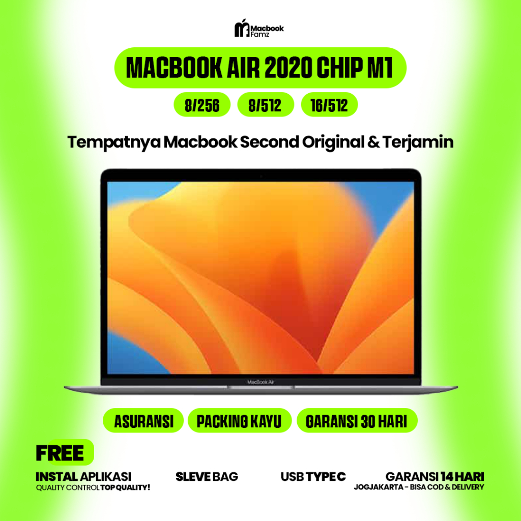 MACBOOK AIR M1 LIKE NEW [SECOND ORIGINAL]