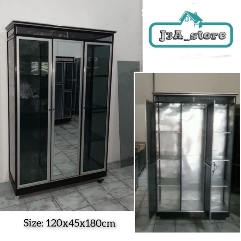 Lemari Baju Alumunium 3 pintu