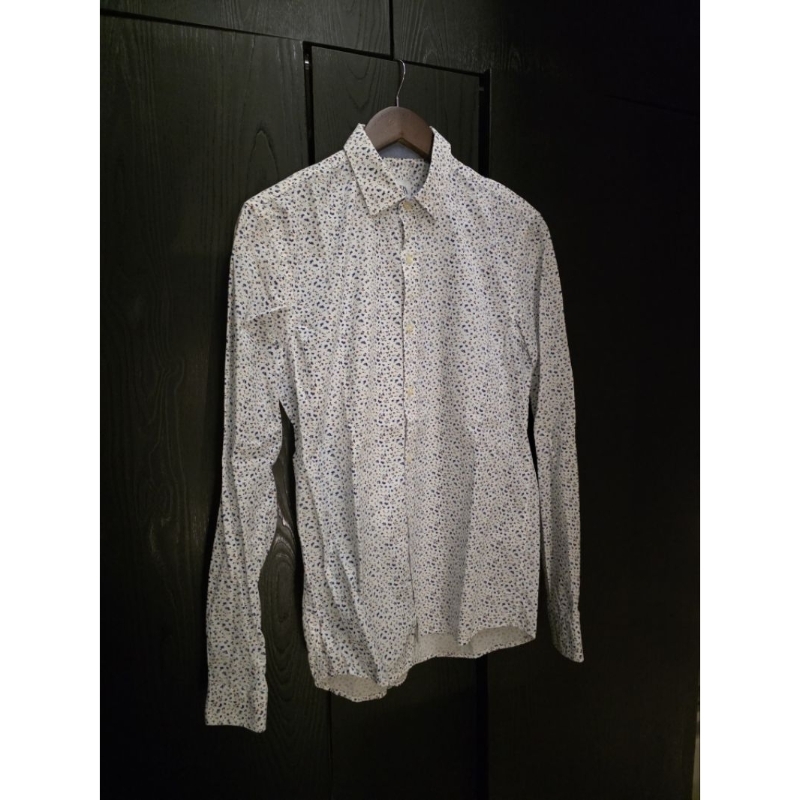Zara Working Shirt white Hawaii. Limited Item. 100% original. Size S. baju lengan panjang pria warna