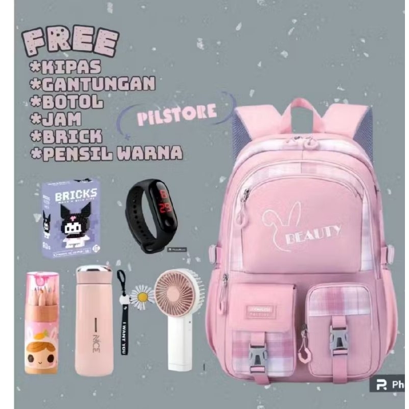 

Donesubego - Tas Ransel Beauty Anak Perempuan Sekolah SD SMP SMA Model Terbaru Banyak Bonus
