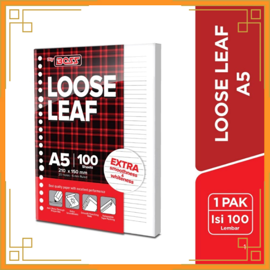 

Big Boss Loose Leaf Paperline/Isi Binder Ukuran A5 Dan B5