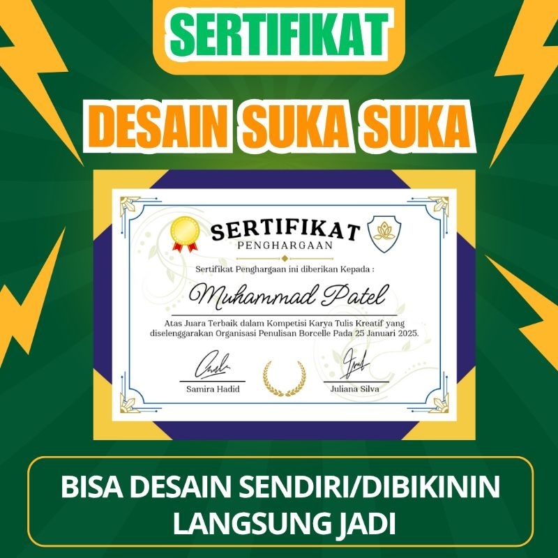 

Cetak Sertifikat Bahan Kertas Linen A4