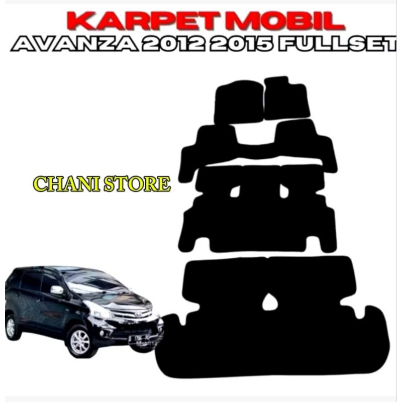 Karpet Avanza 2012 2015 Fullset alas kaki Mobil Toyota AVANZA  New 2012 2013 2014 2015