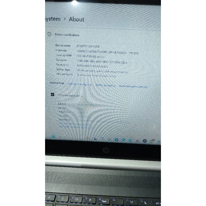 lepot second hp i7 gen 8 Tuchscrn