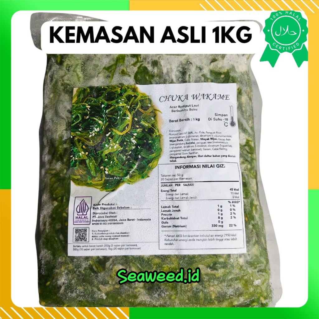 

KHUSUS JABODETABEK CHUKA WAKAME 1 KILOGRAM HALAL Salad Rumput Laut| BACA DESKRIPSI ! Seaweed Seasoned Salad Frozen Food