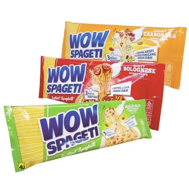 

WOW SPAGETI BOLOGNESE CARBONARA AGLIO INSTAN SPAGHETTI