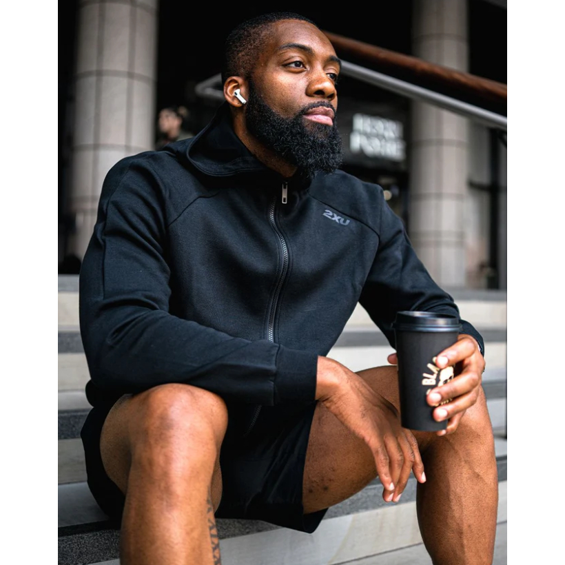 JAKET HOODIE 2XU commute full zip hoodie black/black MR7225A ORIGINAL BNWT