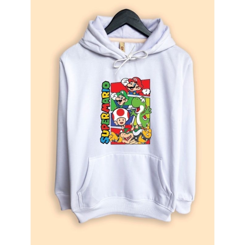 Jaket Hoodie Super Mario Bros Luigi Toad Yoshi Bowser