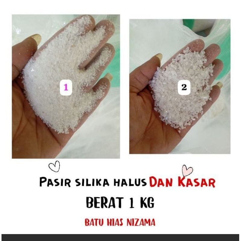 Pasir silika putih halus 1kg/Pasir silika kasar/Pasir putih/Pasir aquarium/pAsir aquascape