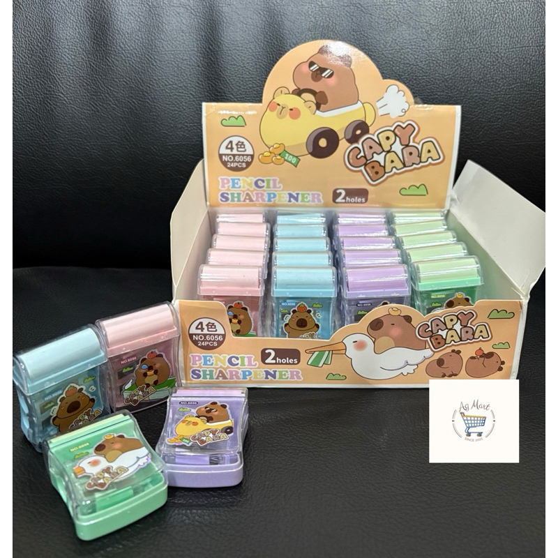 

Serutan Pensil 2 Lubang / Dual Hole Sharpener CAPYBARA/ Pencil Sharpener With Eraser Set / Serutan Pensil