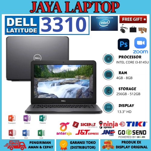 LAPTOP DELL LATITUDE 3310 CORE i3 GEN 8TH RAM 4GB/512GB SSD FREE Mouse & Tas