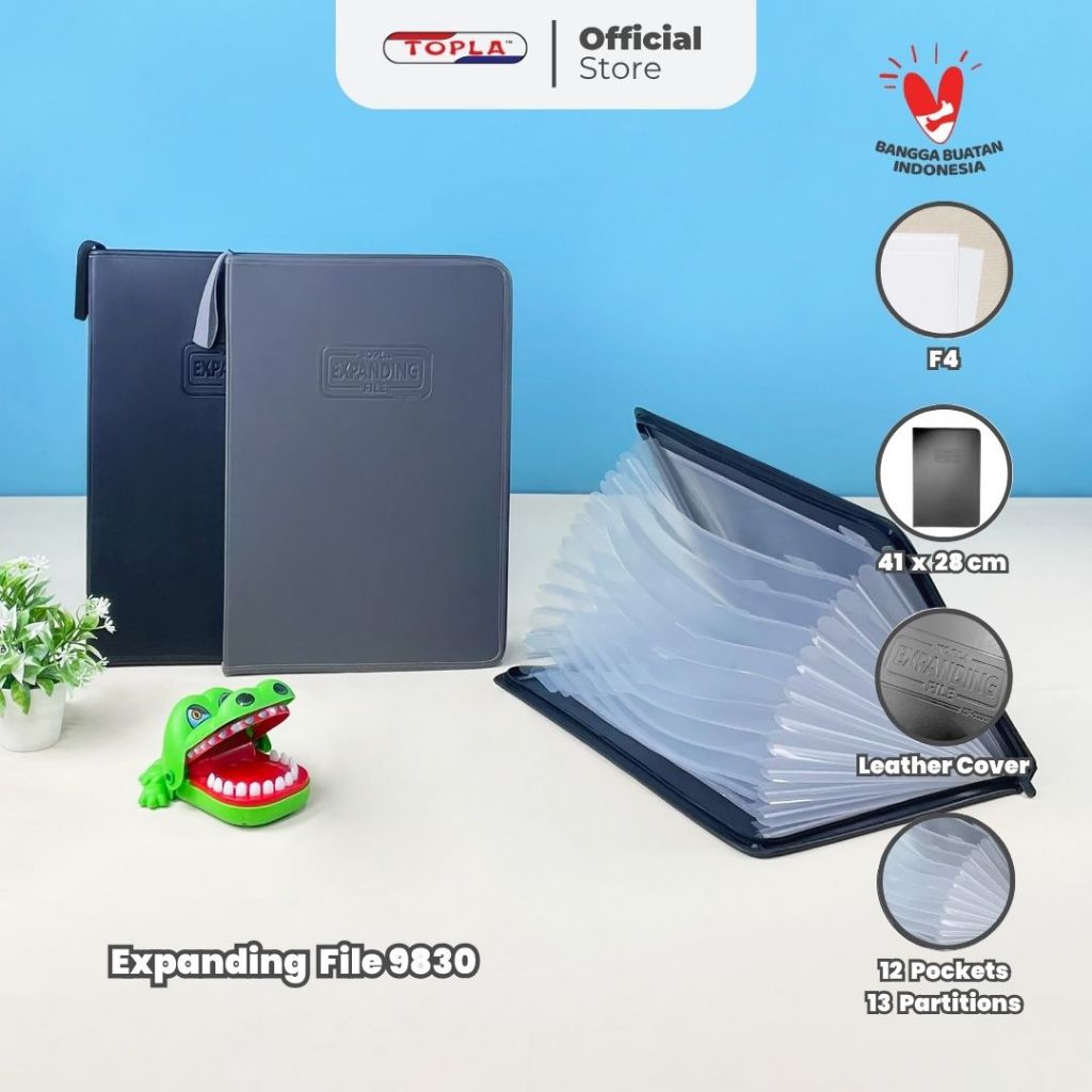 

Premium Expanding file 9830K Kulit 13 slot map dokumen organizer harmonika sekat ukuran folio Topla