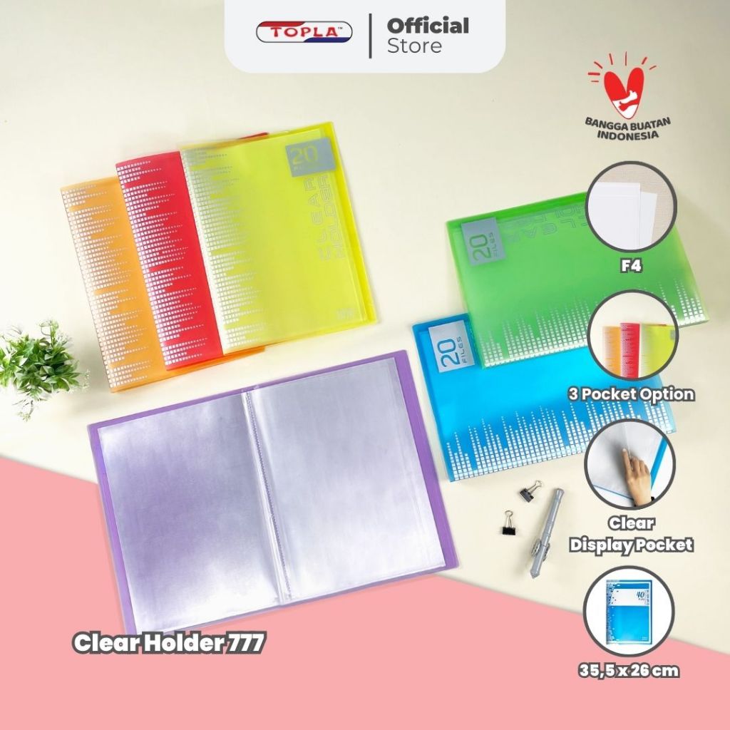 

Clear Holder 777 display book map dokumen ijazah kertas berkas ukuran folio isi 20 40 60 file Topla