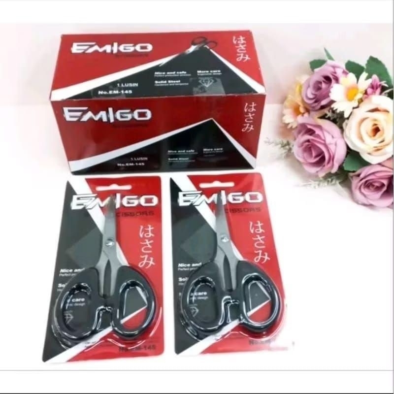

Gunting emigo kecil bahan stainless UK 145 kualitas bagus isi 12pcs
