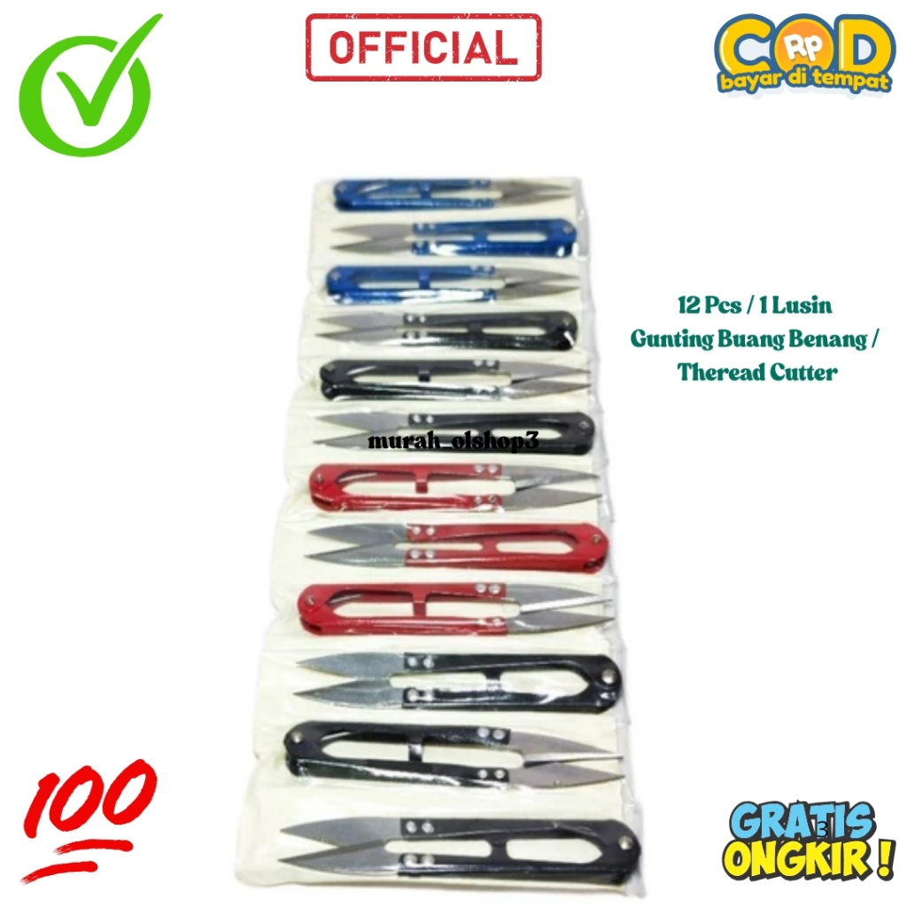 

12 Pcs / Gunting Buang Benang / Gunting Cekris / Gunting Pemotong Benang / Gunting Benang Kain / Duta Gemilang