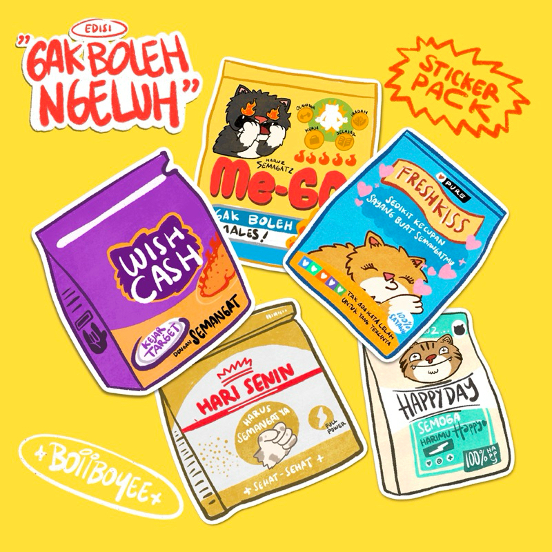 

“ Gak Boleh Ngeluh” Sticker Pack ( 5pcs ) || Vinyl Sticker