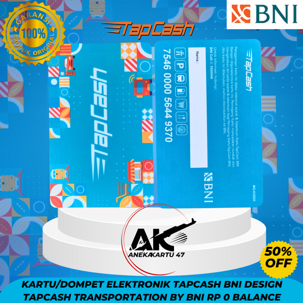 Kartu Tapcash saldo 0 Bank BNI Multitransaksi E-toll KRL MRT Uang Elektronik Original ASLI BANK BNI