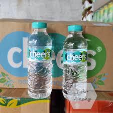 

Air mineral merk cheers kemasan botol 330 ml per karton isi 24 botol