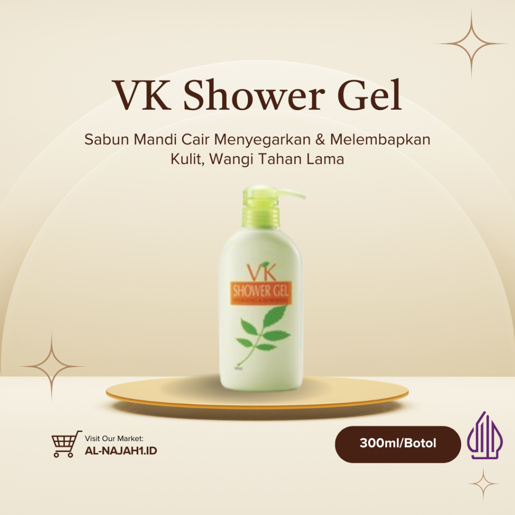 VK Shower Gel 300ml – Sabun Mandi Cair Menyegarkan & Melembapkan Kulit, Wangi Tahan Lama