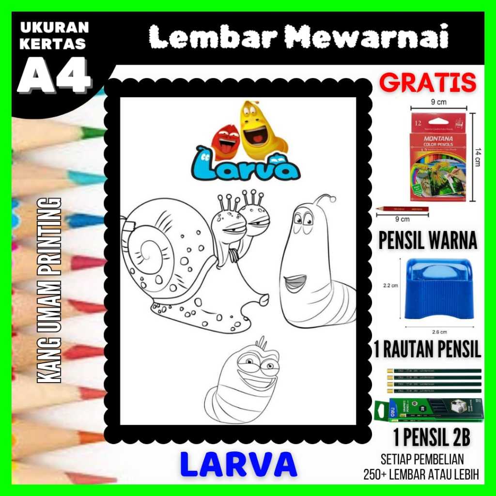 

Lembar Mewarnai Gambar Larva Untuk Semua Usia Bagian 02, Sketsa , Kertas Mewarnai , Drawing , Warna