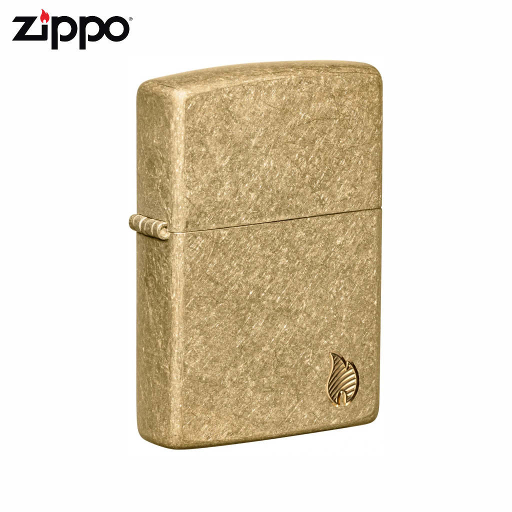 Zippo 46398, Flame Design Armor Tumbled Brass