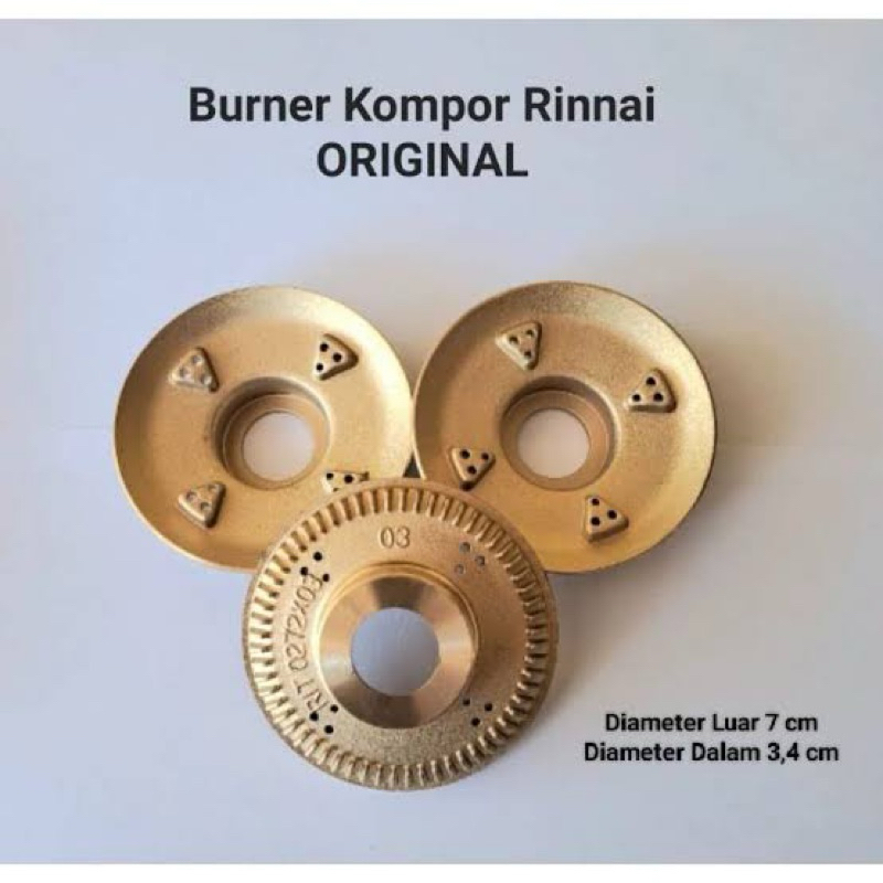 Burner Kuningan Rinnaii Asli Original Kecil Jumbo Besar Kompor Gas Besar