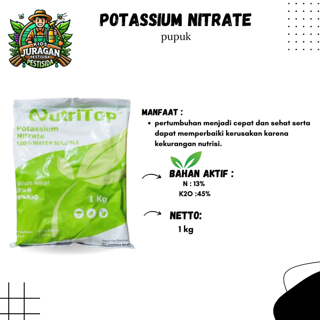 PUPUK NUTRITOP POTASSIUM NITRATE (KNO) 1KG