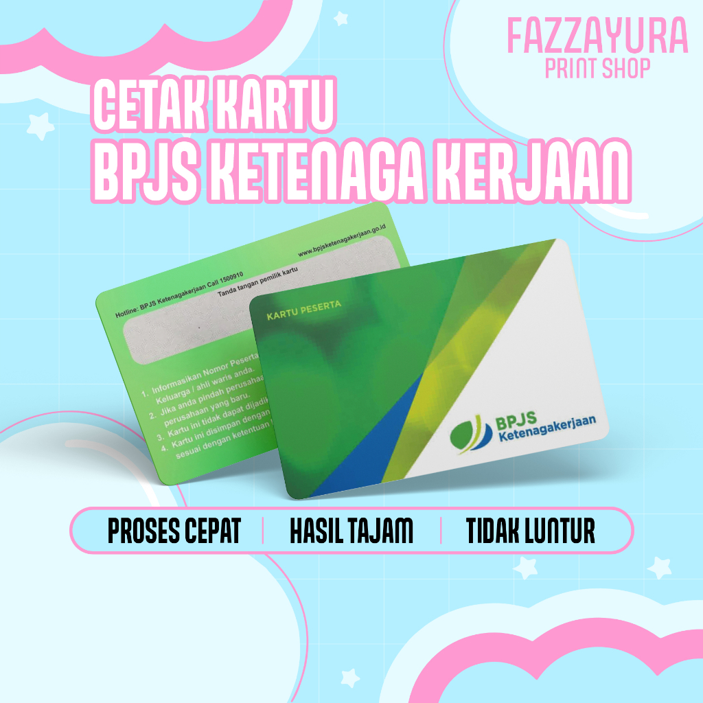 

Cetak Kartu BPJS Ketenaga Kerjaan Bisa Satuan Anti Luntur Bahan PVC Tebal 2 SISI