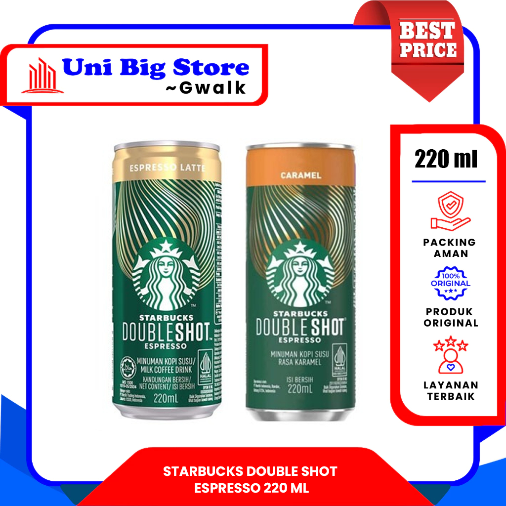 

STARBUCKS DOUBLE SHOT COFFEE ESPRESSO LATTE & CARAMEL CAN - 220 ml