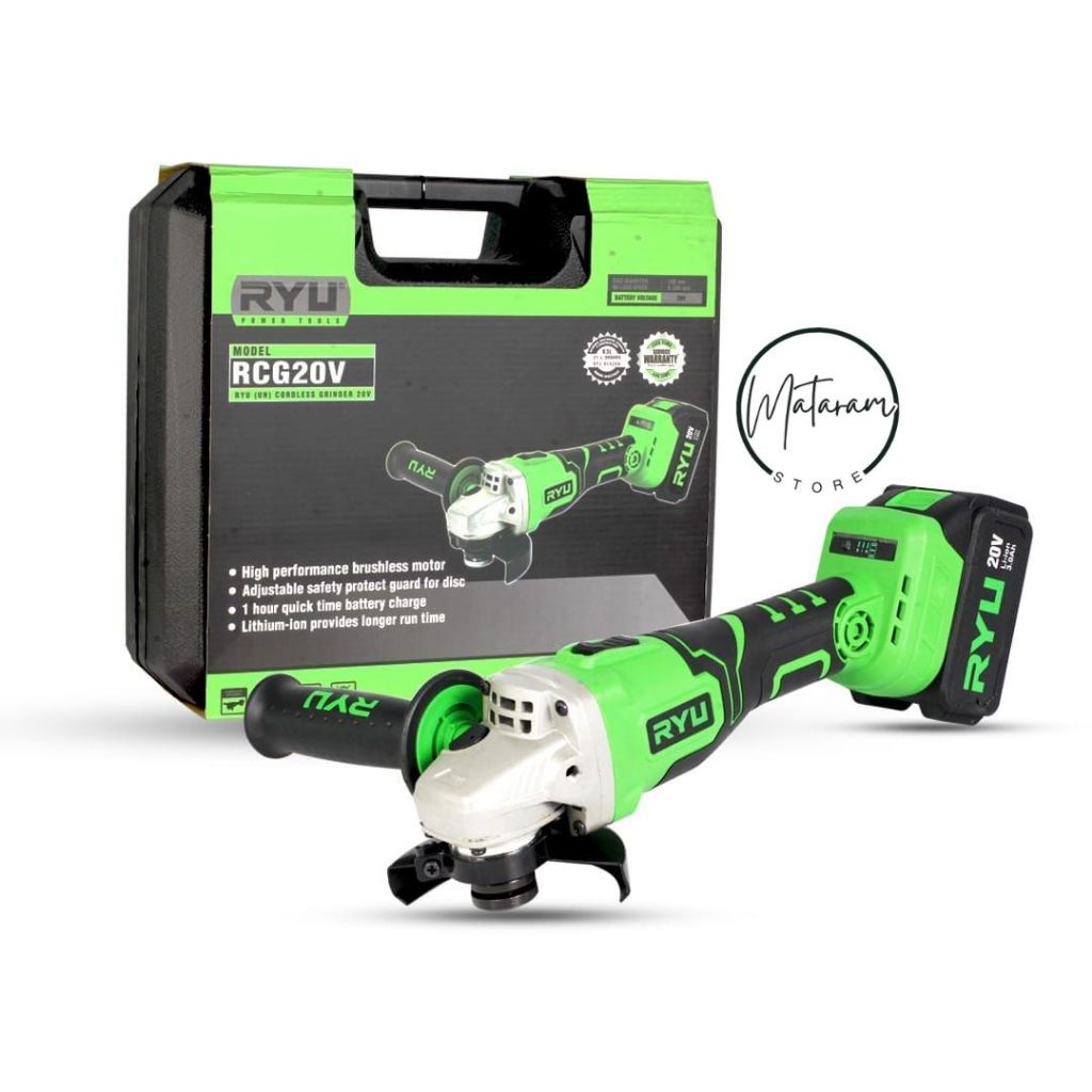 RYU GERINDA CORDLESS RCG20V / MESIN GERINDA CORDLESS RYU 20 VOLT