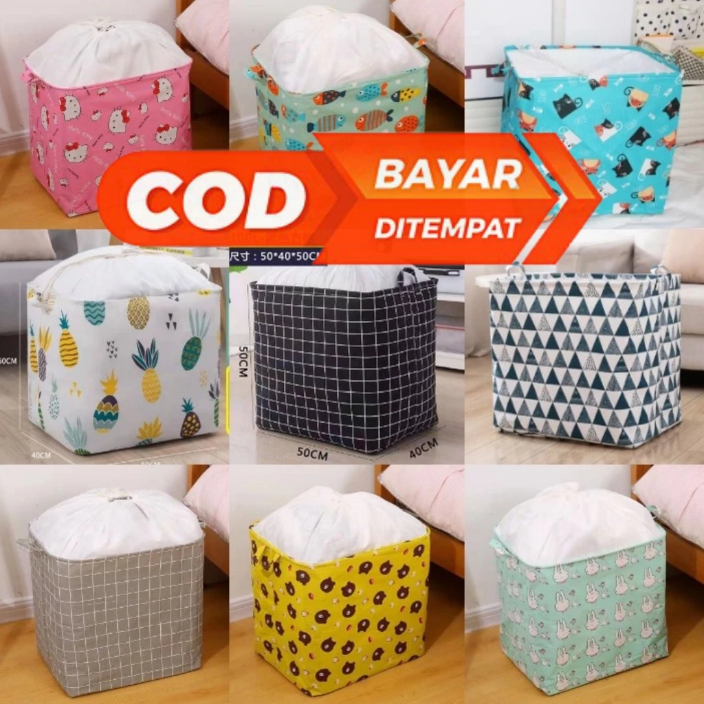 Storage bag jumbo 100L | Keranjang Baju Tempat pakaian mainan anak STORAGE BOX BAJU KOTOR BOX